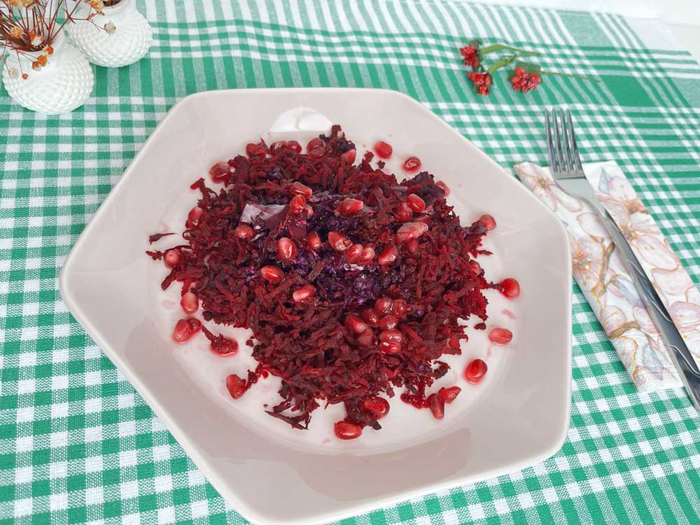 fonksiyonel mor salata malzemeleri, porsiyon değeri